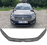 Дефлектор капота Volkswagen Passat B7 Седан\Универсал 2010-2014, Мухобойка на капот Фольсваген Пассат Б7