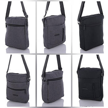 Чоловіча сумка 25*20 см спортивна через плече на блискавці з кишенею та довгим ремінцем Panda