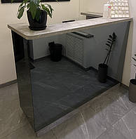 Ресепшн зеркальный с подсветкой для клиники угловая стойка в приемную стол администратора рецепция РЕС-15_MR