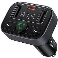 FM-трансмітер модулятор Baseus S-09 Lite (C10762300113-00) 2.4А 18W Bluetooth 5.0 MP3 charger LED дисплей