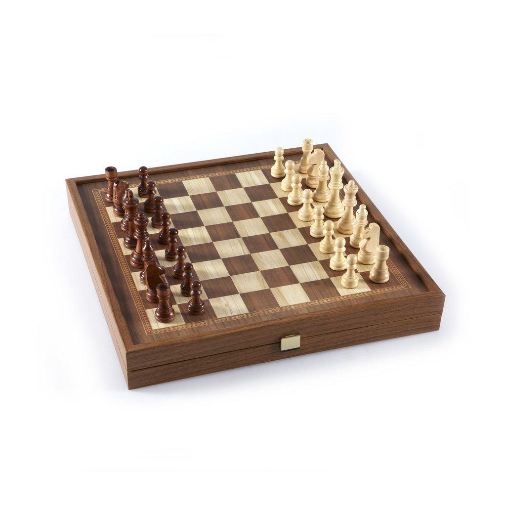 Набір Manopoulos, шашки, шашки та нарди в дерев'яному футлярі 26х26 см, 1.2 кг (STP28E) US, код: 2351105
