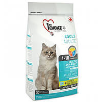 Сухой супер премиум корм для котов 1st Choice Adult Healthy SkinCoat лосось 10 кг (6567226290 UP, код: 7764942