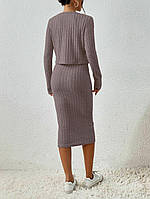 Сукня жіноча облягаюча у наборі з кофтою у рубчик (Норма), фото 2