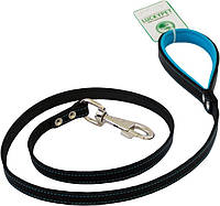 Поводок кожаный Lucky Pet 1 120 см Черно-голубой (4820224216843) GM, код: 7999848