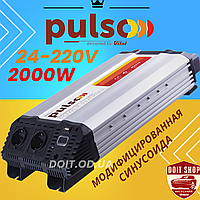 Инвертор Преобразователь напряжения 24V 220V 2000W USB-5VDC 2.0A Клеммы Мод. синусоида