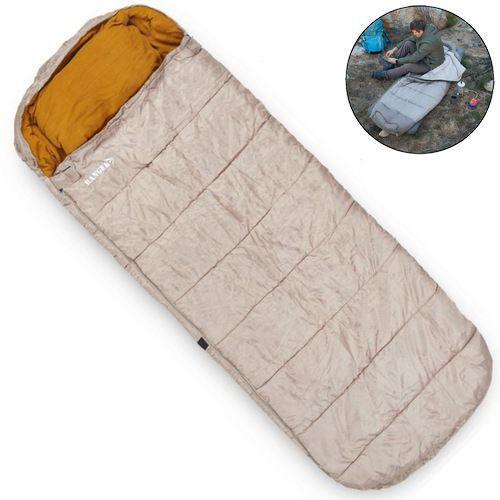 Спальний мішок ковдра з капюшоном Ranger 4 Season. Brown. 200x85см. -10/+5°C. Кемпінговий спальник Рейнджер RA_5515B.