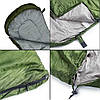 Спальний мішок ковдра з капюшоном Ranger Winter Green. 225x85см. -25/-5°C. Кемпінговий спальник Рейнджер RA_6652., фото 7