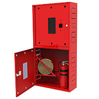 Шкаф пожарный навесной с задней стенкой на два огнетушителя 1200х230х600 мм красный ЕМ