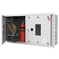 Шкаф пожарный встроенный с задней стенкой на два огнетушителя 600х230х1200 мм белый ЕМ