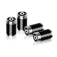 Ковпачки на ніпель з лого Renault Carbon Style Silver Рено (4 шт.)