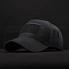 Тактична кепка бейсболка тактична з липучкою ріп-стоп чорна, фото 2