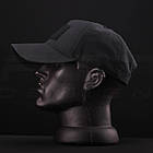 Тактична кепка бейсболка тактична з липучкою ріп-стоп чорна, фото 3