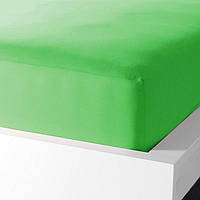 Полуторная простынь зеленая на резинке 80х200х20 см