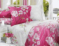 Двойной постельный комплект бязь, 100% хлопок розового цвета 326578
