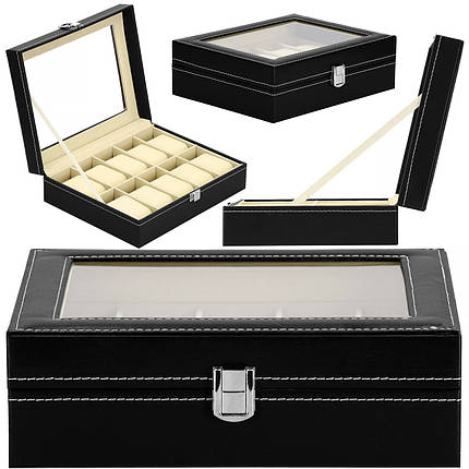 Скринька (органайзер) для зберігання годинників Springos 25 x 20 x 8 см HA1055, фото 1