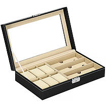 Скринька (органайзер) для зберігання годинників Springos 33 x 20 x 8 см HA1060, фото 3