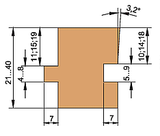 Фрези для дошки підлоги(регульований 21...40мм) 180х60хВ=21...40х3+3