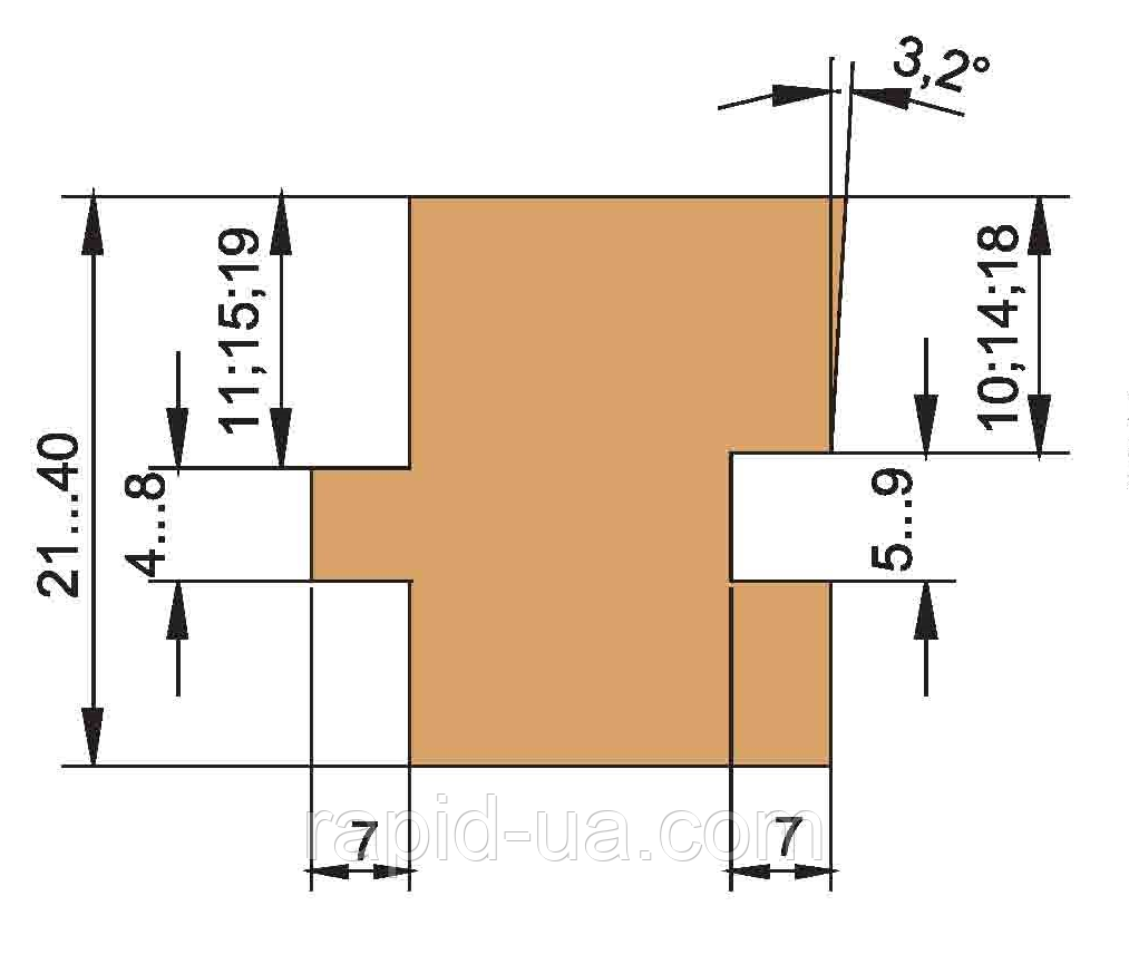 Фрези для дошки підлоги(регульований 21...40мм) 180х60хВ=21...40х3+3