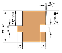 Фрези для дошки підлоги(регульований 21...40мм) 160х40хВ=21...40х3+3