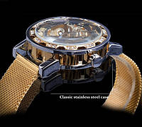 Жіночий наручний годинник механічний Forsining скелетон з відкритим механізмом і камінчиками хороша якість