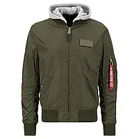 Куртка Alpha Industries MA-1 TT Hood - Dark Green