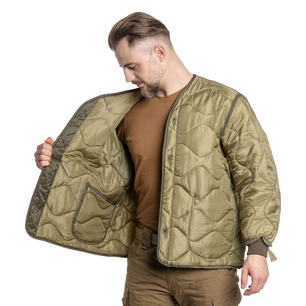 Підкладка для куртки M65 Mil-Tec Teesar Field Jacket Liner - Olive - фото 4 - id-p2181446857