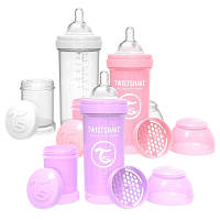 Набір для годування новонароджених Twistshake Value Pack Pink з трьох антиколікових пляшечок 260 мл (78845)