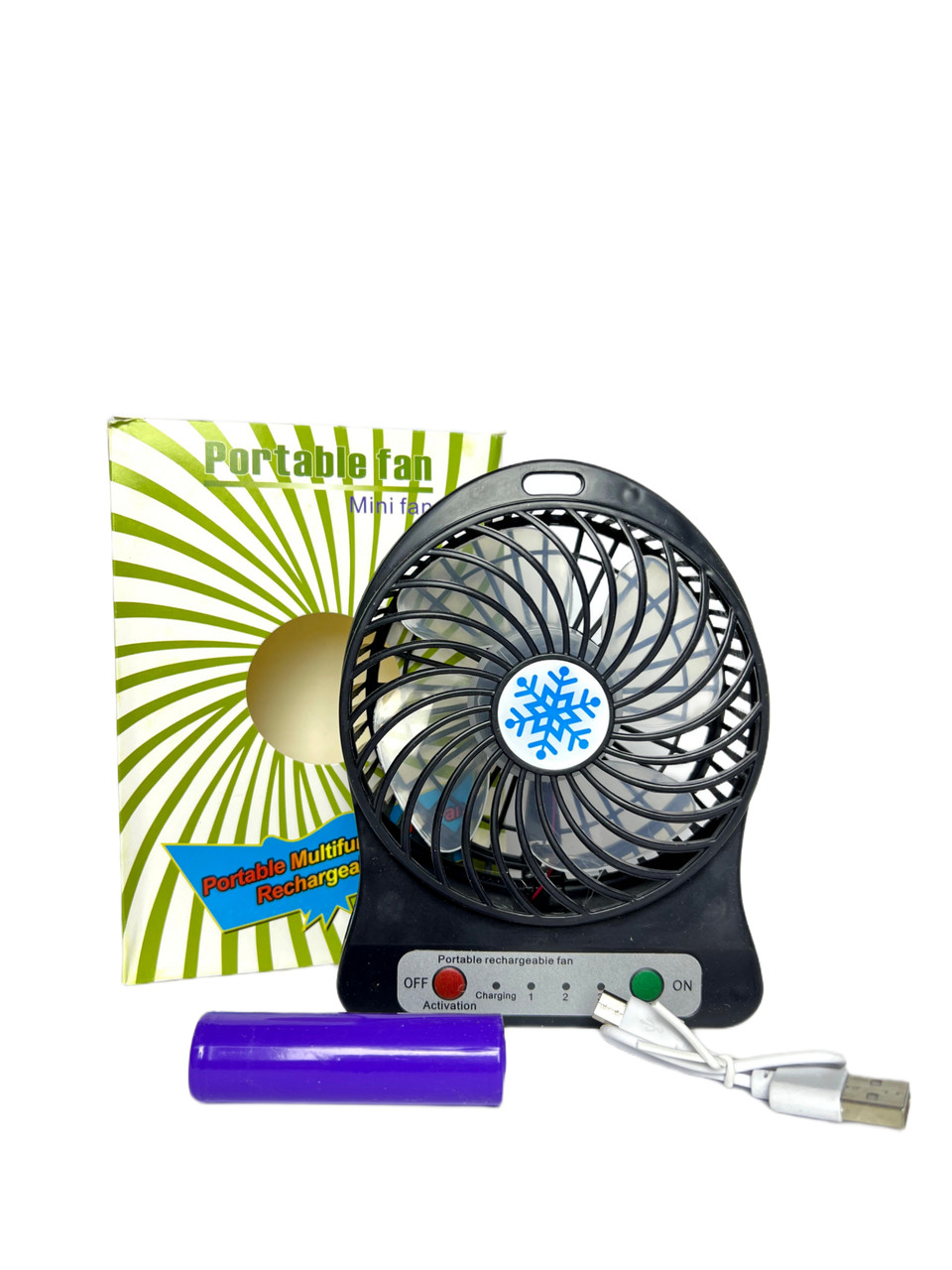Вентилятор портативный 3ск съемный аккумулятор FAN-001 100шт 7183 - фото 2 - id-p1858400727