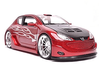 Машинка "Welly" Peugeot 206 Tuning красная (1:24) 22486W