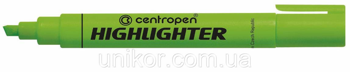 Маркер текстовий 1-4.6 мм., корпус круглий, "Highlighter", зелений. CENTROPEN