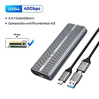 Внешний карман ORICO USB4 M.2 SSD Case 40Gbps M2 NVMe