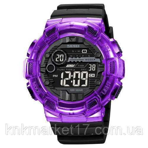 Водонепроникний до 5 атм цифровий годинник Skmei 2110PL Purple, фото 1