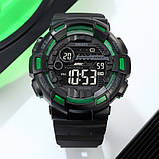 Водонепроникний до 5 атм цифровий годинник Skmei 2110BKGN Black-Green, фото 2