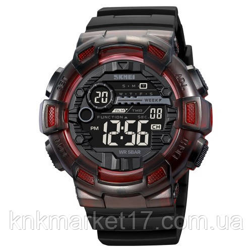 Водонепроникний до 5 атм цифровий годинник Skmei 2110BKRD Black-Red, фото 1