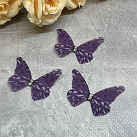 Бабочка шифоновая (двухслойная), размер 3*4,5 см, 1 шт, Фіолетовий