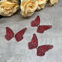 Бабочка шифоновая (двухслойная), размер 3*4,5 см, 1 шт, Червоний