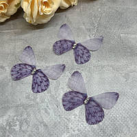 Бабочка шифоновая (двухслойная), размер 3*4,5 см, 1 шт, Фіолетовий