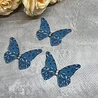 Бабочка шифоновая (двухслойная), размер 3,5*4,5 см, 1 шт, Блакитний