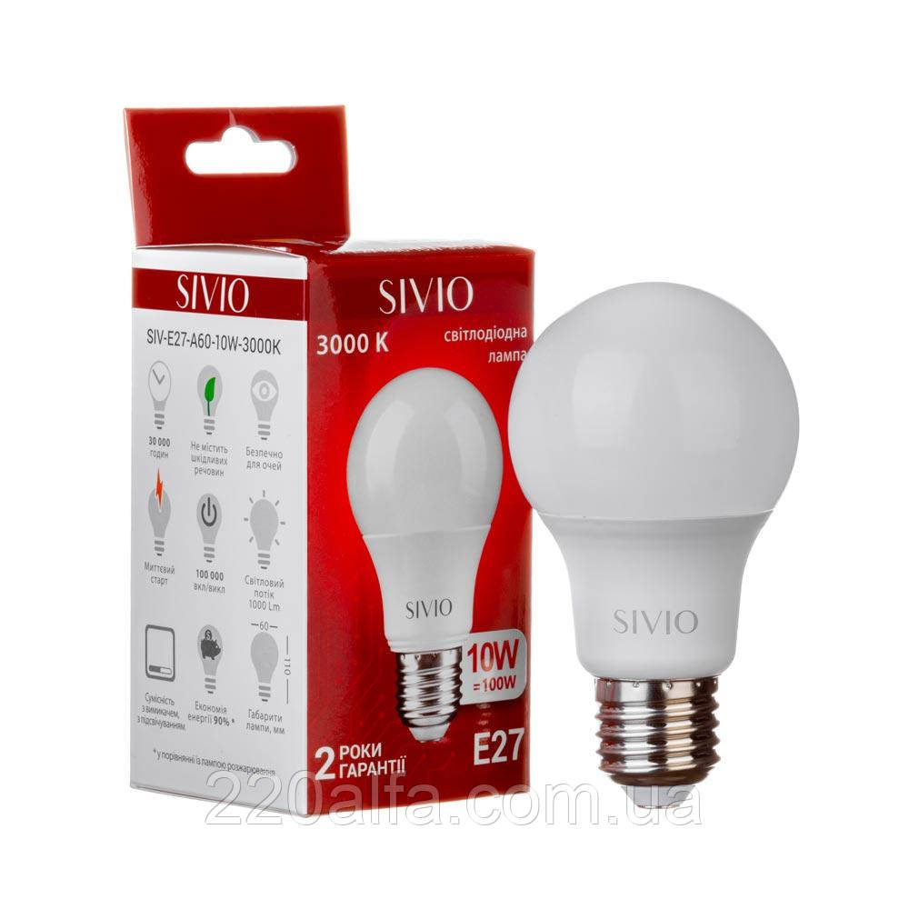 Led-лампа Sivio 10 Вт А60 тепла біла E27 3000K