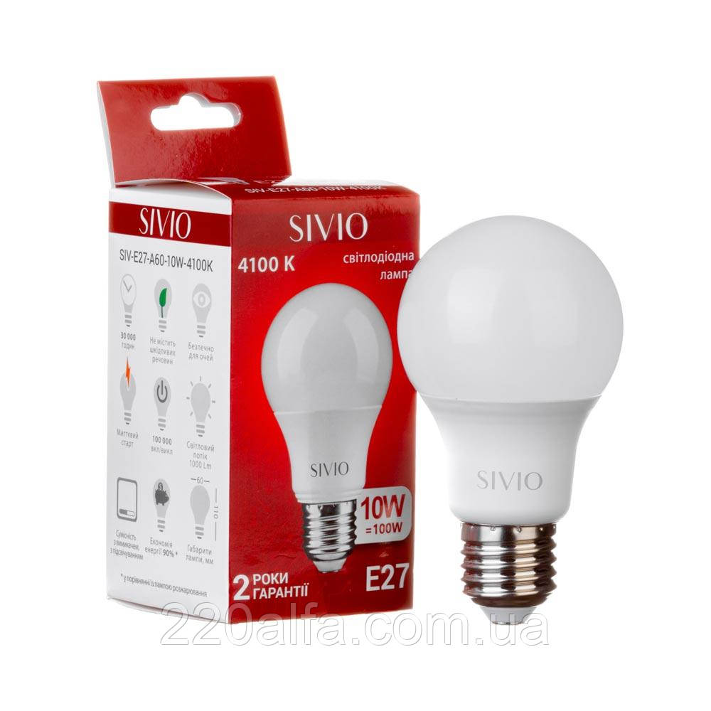 Led-лампа Sivio 10 Вт А60 нейтральна біла E27 4100K