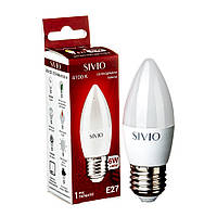 LED лампа Е27 С37 6W нейтральна біла 4100К SIVIO