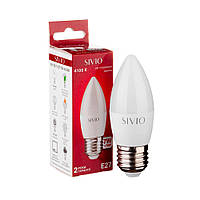LED-лампа Е27 С37 7W нейтральна біла 4100К SIVIO