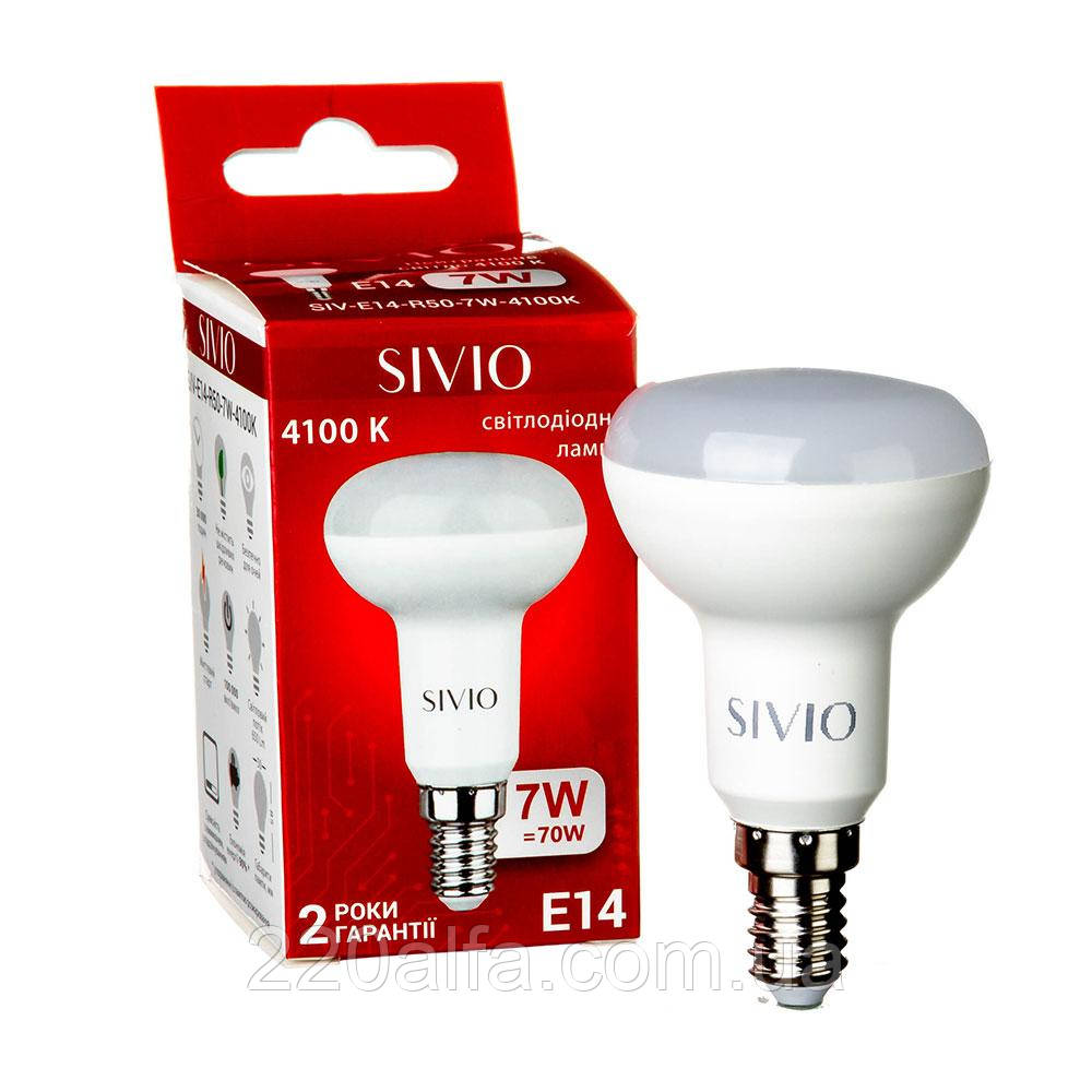 LED-лампа Е14 R50 7W нейтральна біла 4100К SIVIO, фото 1