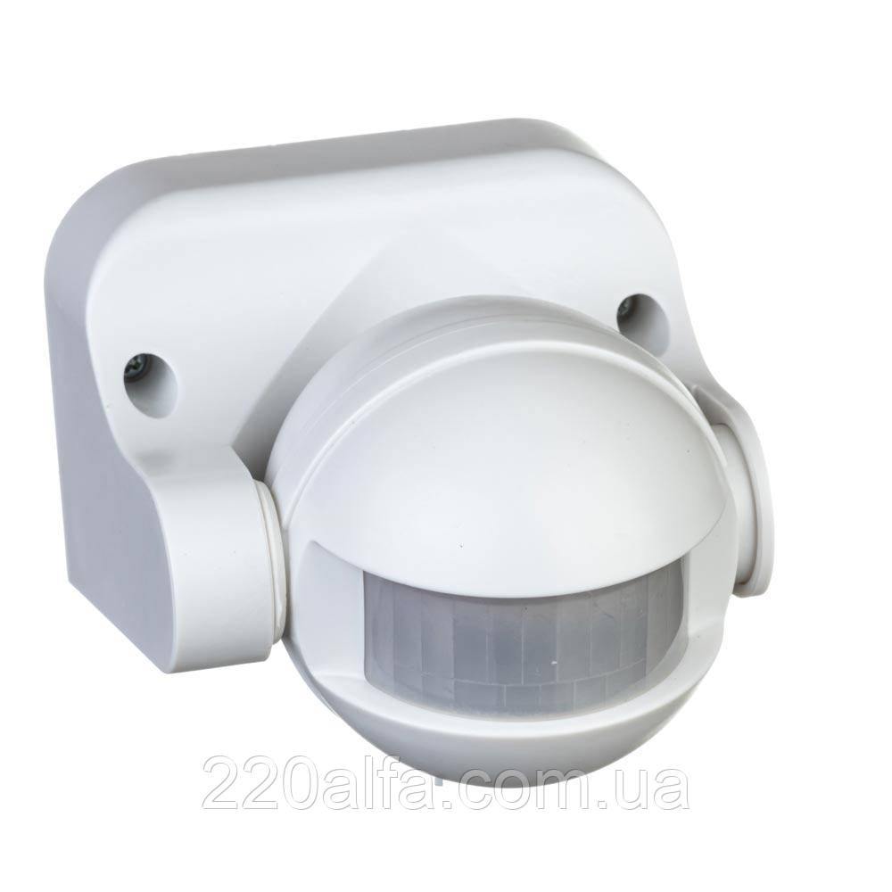 Датчик руху для освітлення настінний накладний білий 180° макс.1200 Вт, фото 1