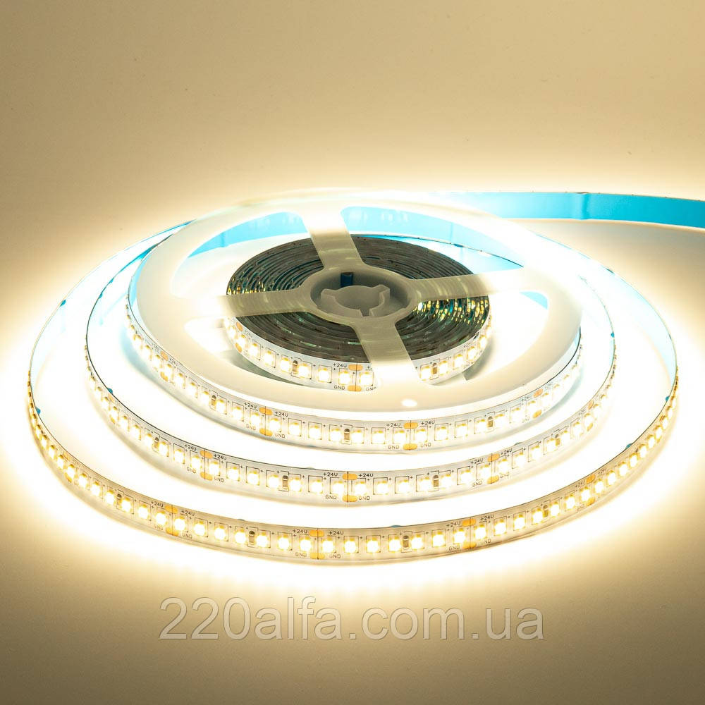 Led стрічка AVT 24В біла тепла smd2835 168LED/m IP20, 1 м