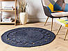 Круглий джутовий килим ø 120 см Темно-синій KOYUNLU, фото 3
