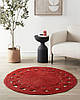Круглий джутовий килим ø 120 см Червоний KOYUNLU, фото 2