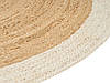 Круглий джутовий килим ø 140 см Бежево-білий YAYALAR, фото 4