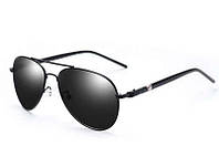 Солнцезащитные очки с поляризацией Женские авиаторы Pilot капли Мужские (black)