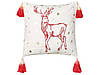 Набір з 2 бавовняних подушок з різдвяним мотивом 45 x 45 см, білий та червоний VALLOTA., фото 3